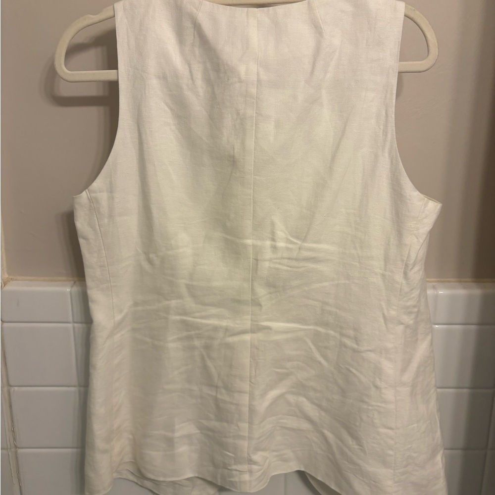 Alex Mill Ivory Button-Up Liv Linen Vest - Picture 5 of 5